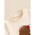 thumbnail image 5 of Biezeib Baby 2 Piece Summer Outfits Ice Cream Embroidery Short Sleeve T-Shirt and Elastic Shorts Set for Toddler Girl Boy, 5 of 6