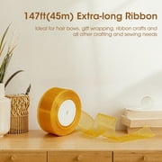Sunflower Fabric Ribbons DIY Craft Kit with a Variety of Accessories - Fabric Ribbons DIY Craft Kit Sunflower for Mom Mothers Day Birthday Anniversary Christmas Valentine Gifts (Yellow)