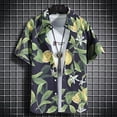 thumbnail image 2 of Camisas Para Hombre XXL Camisa abotonada de tejido elástico de manga corta ajustada para hombre (Green, XXL), 2 of 3