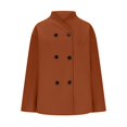 thumbnail image 5 of Ahabrexf Winter Jackets for Women, Vintage Brown Tweed Solid Winter Long Sleeve Fashion Coat, 5 of 9