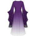 thumbnail image 3 of Besolor Robe Médiévale pour Femmes Grande Taille Renaissance avec Bordure en Dentelle Robe à Manches Longues Robe Rétro Dégradée Halloween, 3 of 3