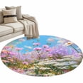 thumbnail image 2 of Area Rug 36in, Watercolor Spring Floral Leaves Floor Carpet Living Room Rug, Wildflower Oil Painting Art Non-Slip Welcome Mat Indoor Rugs for Bedroom Dining Room, 2 of 9