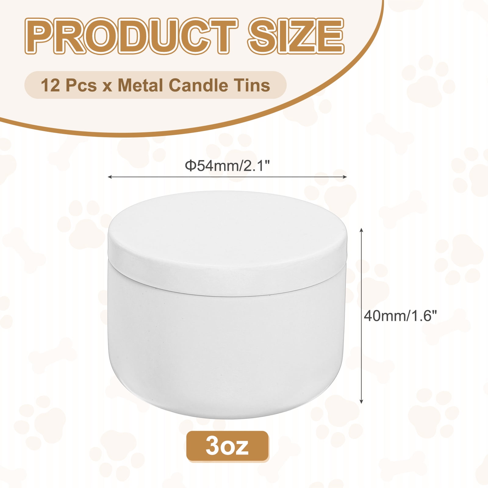 3oz Candle Tins, 12pcs Metal Candle Tins Jars with Lids Round Empty Tin Can Containers Bulk for Storage Tea and Making DIY Arts Crafts Christmas Gifts, White