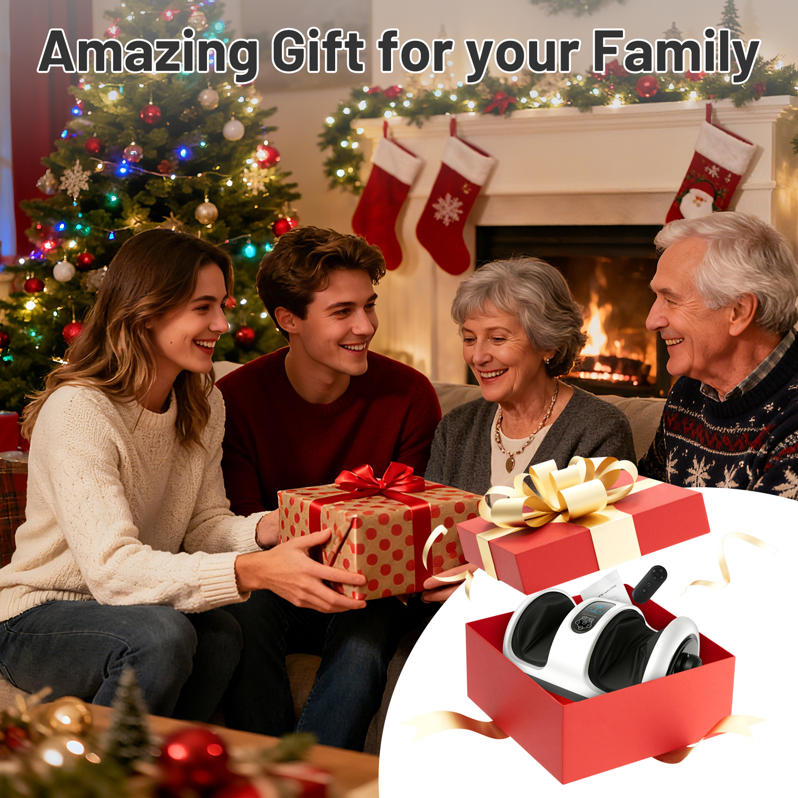 BAOKALER Foot Massager with Heat Therapy, Deep Kneading Foot and Calf Massager with Adjustable Compression, Relaxing Shiatsu Foot Massager for Ankle/Leg Care, Perfect Gift for Lovers, White