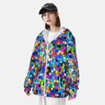 thumbnail image 3 of Fotbe Colorful Tie Dye Stained Glass 2 Chaqueta con Protección Solar UPF 50+ para Hombre y Mujer, Camisa con Capucha y Bolsillos-Large, 3 of 7