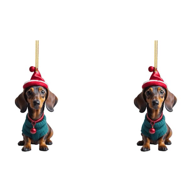 Adorno navideño para perro dibujos animados acrílico suministros fiesta en casa (D-3)
