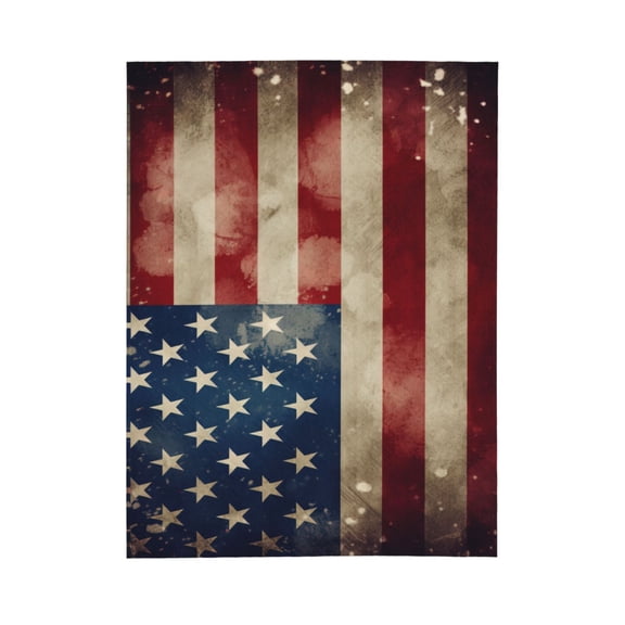PHELIKA Vintage American Flag Us Stars And Red Stripe 02 All Season Soft Throw Blanket Lightweight Flannel Fleece Blankets 40" x 50"