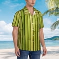 thumbnail image 2 of Lsque Green Bamboo Fence pattern Hawaiian Shirt for Men, Unisex Summer Beach Casual Short Sleeve Button Down Shirts-3X-Large, 2 of 9