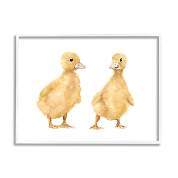 Stupell Industries Yellow Duckling Pair Watercolor Portrait Children's Nursery Animals, 20 x 16,Design by Fox Hollow Studios