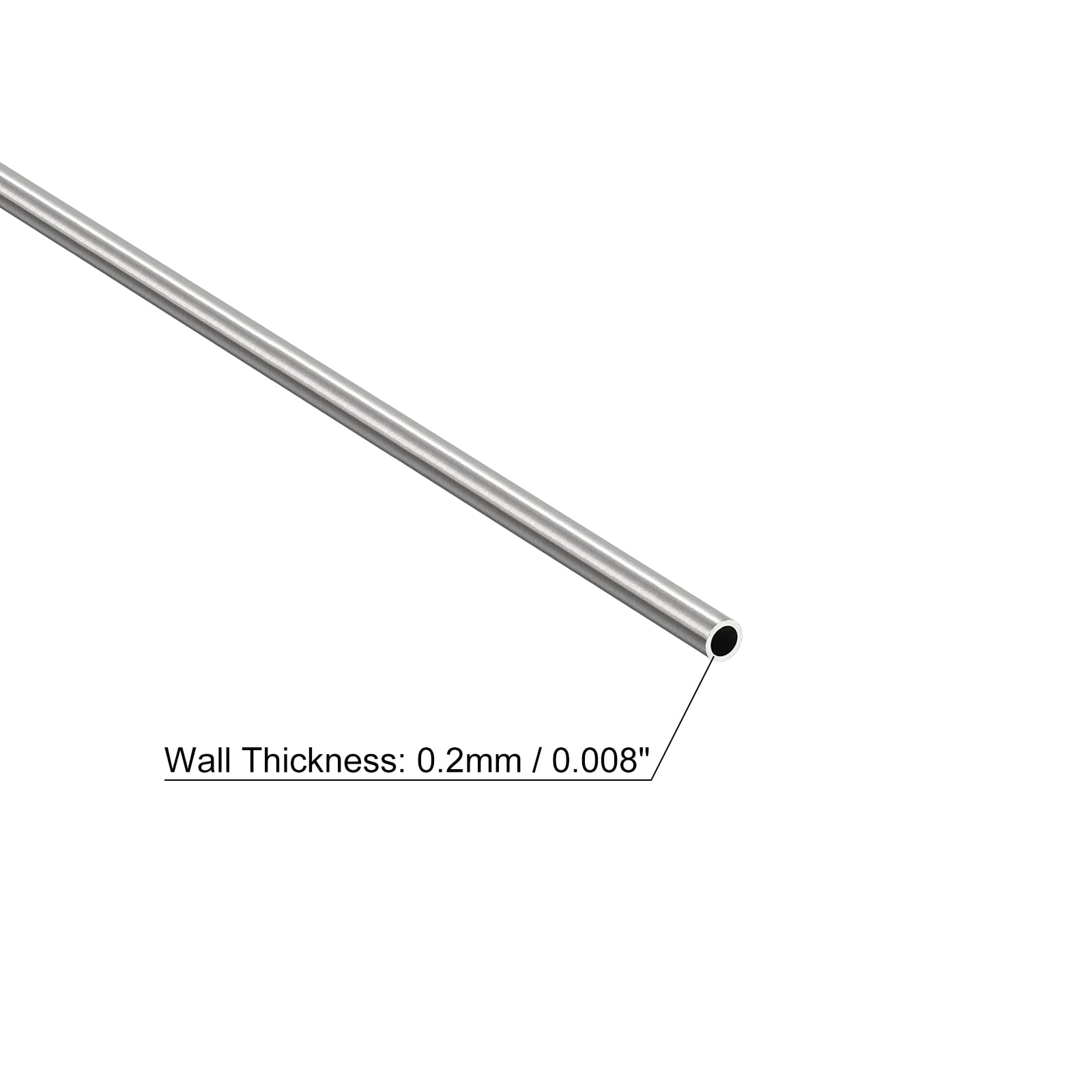 Unique Bargains 304 Stainless Steel Capillary Tubes Metal Tubing Silver Tone 2.5mm x 0.2mm