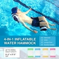thumbnail image 2 of 2 Pack Inflatable Water Hammock, Air Mattress, Aqua Lounger & Floating Sleep Pillow for Swimming Pool or Beach – Foldable & Easy to Carry, 2 Pack (Navy+Yellow), 2 of 8