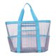 thumbnail image 3 of Bolsa de playa de malla para mujer, juguetes para piscina, natación, gimnasio, artículos esenciales para vacaciones, para ir al trabajo o acampar. Azul rosa, 3 of 9