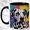 Black, variant on Spotted Dog Coffee Mug, Geometric Pet Mug, Ceramic 11 oz
