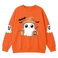 thumbnail image 4 of XAOFW Girls Halloween Sweatshirt Pumpkin Ghost Printed Long Sleeve Crew Neck Sweatshirts Autumn Winter Cozy Graphic Pullover For Toddler Kids Breathable Top 3-4 Years, 4 of 4