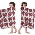 thumbnail image 4 of Red Football Helmets with Bows Pattern Hooded Bath Towel，60"x35" for Ages 3 To 12 Kids, Quick Dry Lightweight Soft Microfiber Hood Beach Towel Cover Up for Kids, 4 of 7