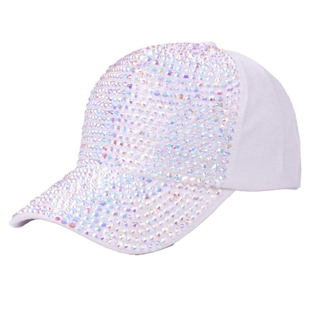 WEIYLL Baseball Cap Women Fashion Rhinestone Summer Activities Multicolour Headwear Hat One Size