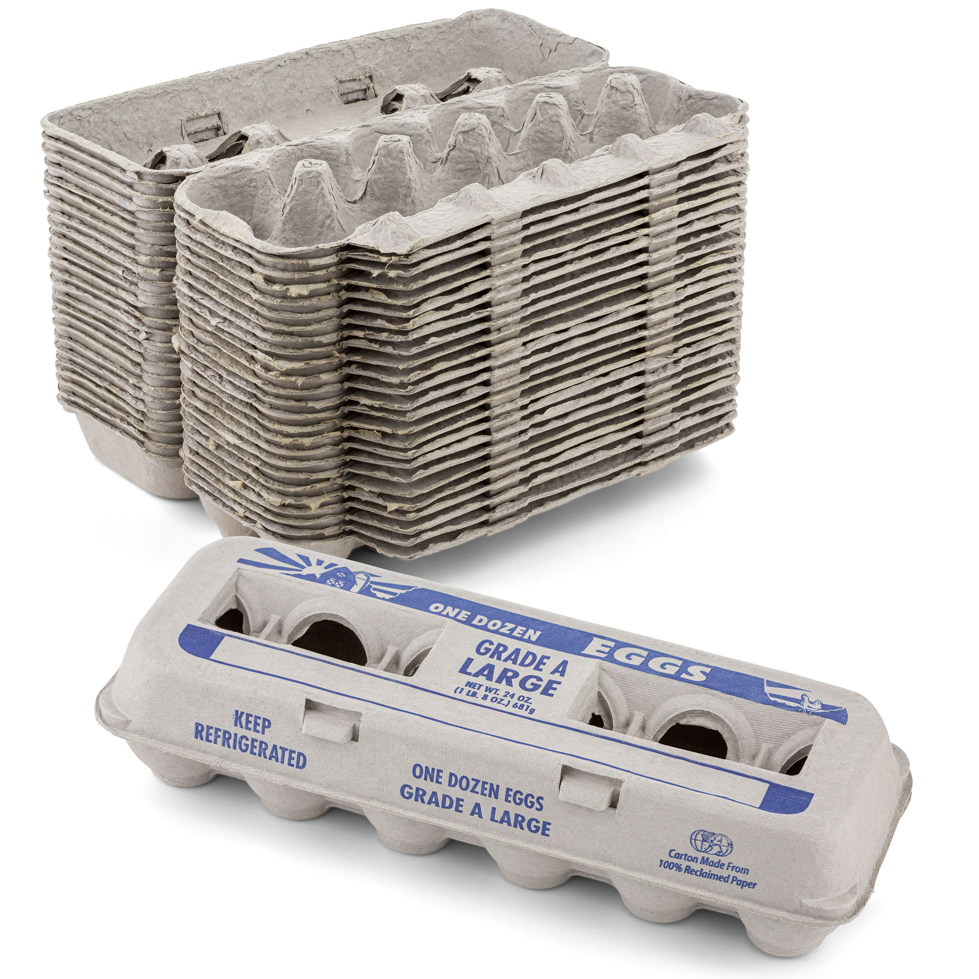 Printed Natural Pulp Egg Cartons Holds Up to Twelve Eggs