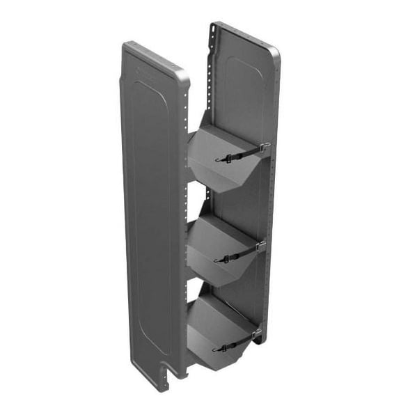 Adrian Steel TH51FP, 3-Tank Rack w/ Shelf, 30lb or 50lb, 14.6w x 51h x 14d, Gray