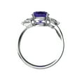 thumbnail image 2 of Star K� Three 3 Stone 8mm Round Genuine Amethyst Trillion Engagement Promise Comfort fit Ring, 2 of 9