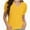 Yellow, variant on Womens Summer Tops V Neck T Shirts Swiss Dot Puff Sleeve Tops Loose Casual Tshirts