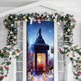 thumbnail image 4 of Accesorios de decoración al aire libre de pesadilla antes de Navidad, cubierta de puerta de elfos de Navidad, pancarta de fondo de Navidad de Papá Noel para puerta de casa de fiesta, 4 of 4