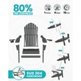 thumbnail image 2 of Cobiod Folding Adirondack Chairs Set of 2 with Double Cup Holders, Oversized Outdoor Patio Chairs, HDPE All-Weather for patio, garden, yard, Grey, 2 of 9