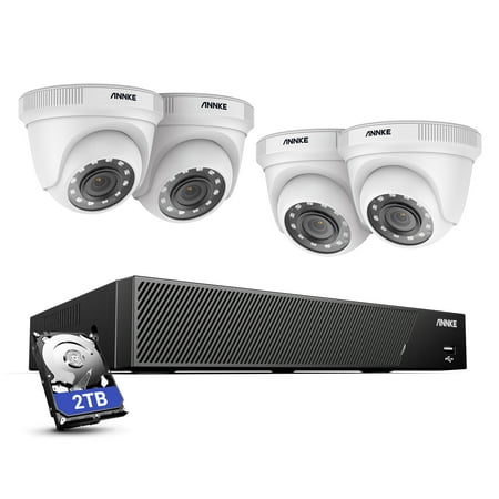 ANNKE 8-channel 1080P Outdoor Indoor Home Security Camera System,6-in-1 5MP DVR with 4PCS IP66 Weatherproof Camera System Surveillance Kits,Included 2TB Drive Disk
