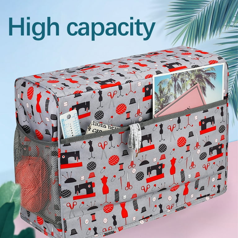 Sewing Machine Cover Cotton Canvas Dust Cover Protector with Pockets for  Most Standard Sewing Machines 