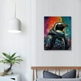thumbnail image 3 of Nawypu Graffiti Wall Art Funny Animal Canvas Pictures for Bedroom Living Room Decor Colorful Bear Monkey Penguin Panda with Headphone Paintings Cartoon Print Nursery Kids Bathrooom Home Decoration, 3 of 4