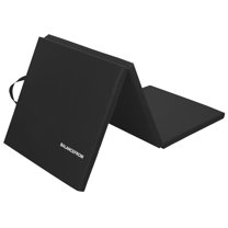 BalanceFrom 6ft x 2ft x 1.5in 3-Panel All-Purpose Folding Gymnastics Mat, Black