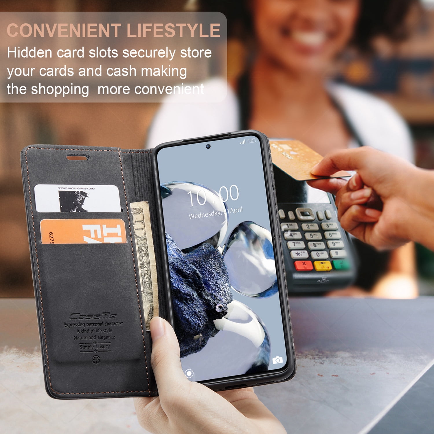 ETFAST Leather Wallet With Card Holder Zipper Phone Case For Redmi K50 Ultra High Quality Leather Phone Case