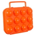 thumbnail image 3 of Caja de almacenamiento con soporte para portador de huevos con asa plegable portátil, 12 cajas para huevos, contenedor para cocina al aire libre (naranja), 3 of 5