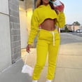 thumbnail image 2 of EDFBUYKRS Female Long Sleeve Hoodie Women's Fashion Hoodie and Sweatsuit Set for Yoga Sports Casual Wear Comfortable Solid Color Tracksuit Athletic Outfit with Hooded Sweatshirt L, 2 of 6