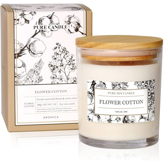 Aronica Pure Candle 7.05oz – Cotton Flower Scented Soy Wax Candle