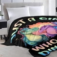 thumbnail image 3 of Yibo Dinosaur Alphabet Blanket Flannel Soft and Comfortable Anti-static Bed Sofa Blanket, 3 of 9