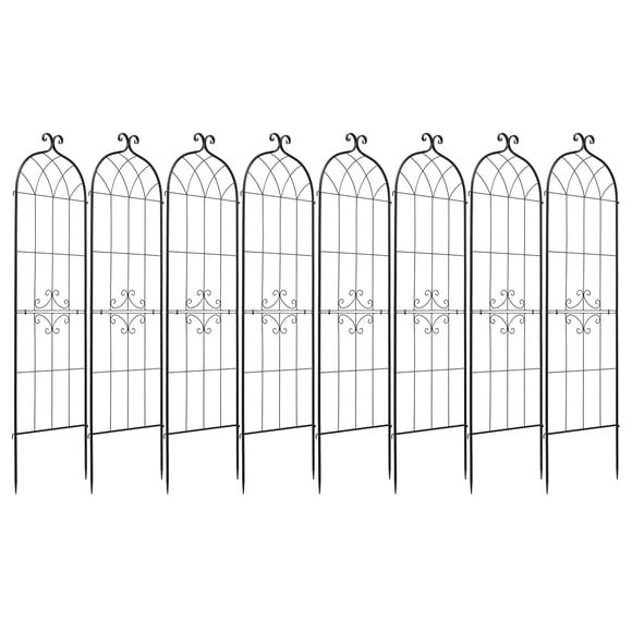 KFFKFF Garden Trellis, 71 x 20 inch Rose Trellis, 8 Packs Garden Flower Rose Trellises with Powder-Coated Finish & Convenient Locking Design, Plant Support Trellises for Flowers
