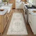 thumbnail image 7 of WIPONKEN 2x6 Runner Rugs for Living Room Bedroom Dining Room Office Farmhouse, Machine Washable Non Slip Vintage Persia Rug Beige, 7 of 7