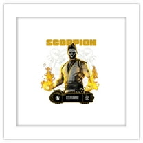 Gallery Pops Mortal Kombat 1 - Scorpion Get Over Here Wall Art, White Framed Version, 12" x 12"