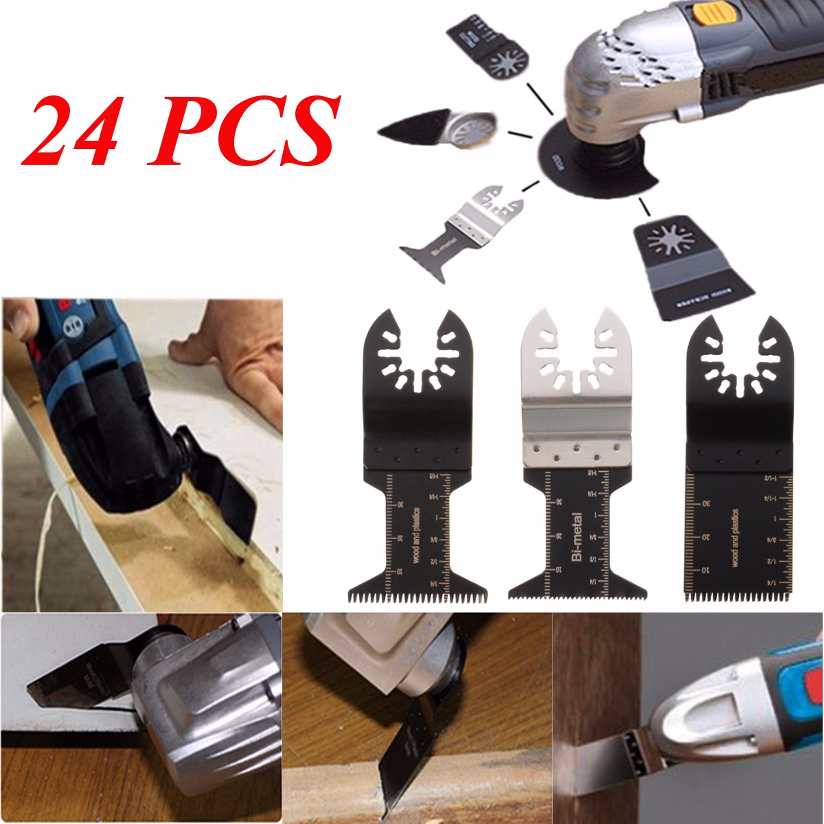 24PCS Universal Oscillating Multi Tool Saw Blades Fit for Fein RYOBI