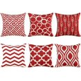 thumbnail image 1 of Juego De 6 Fundas De Almohada Rojas Fundas De Almohada Para Sala De Estar Sofá Dormitorio 45x45cm. Afortunado Sencillez, 1 of 5