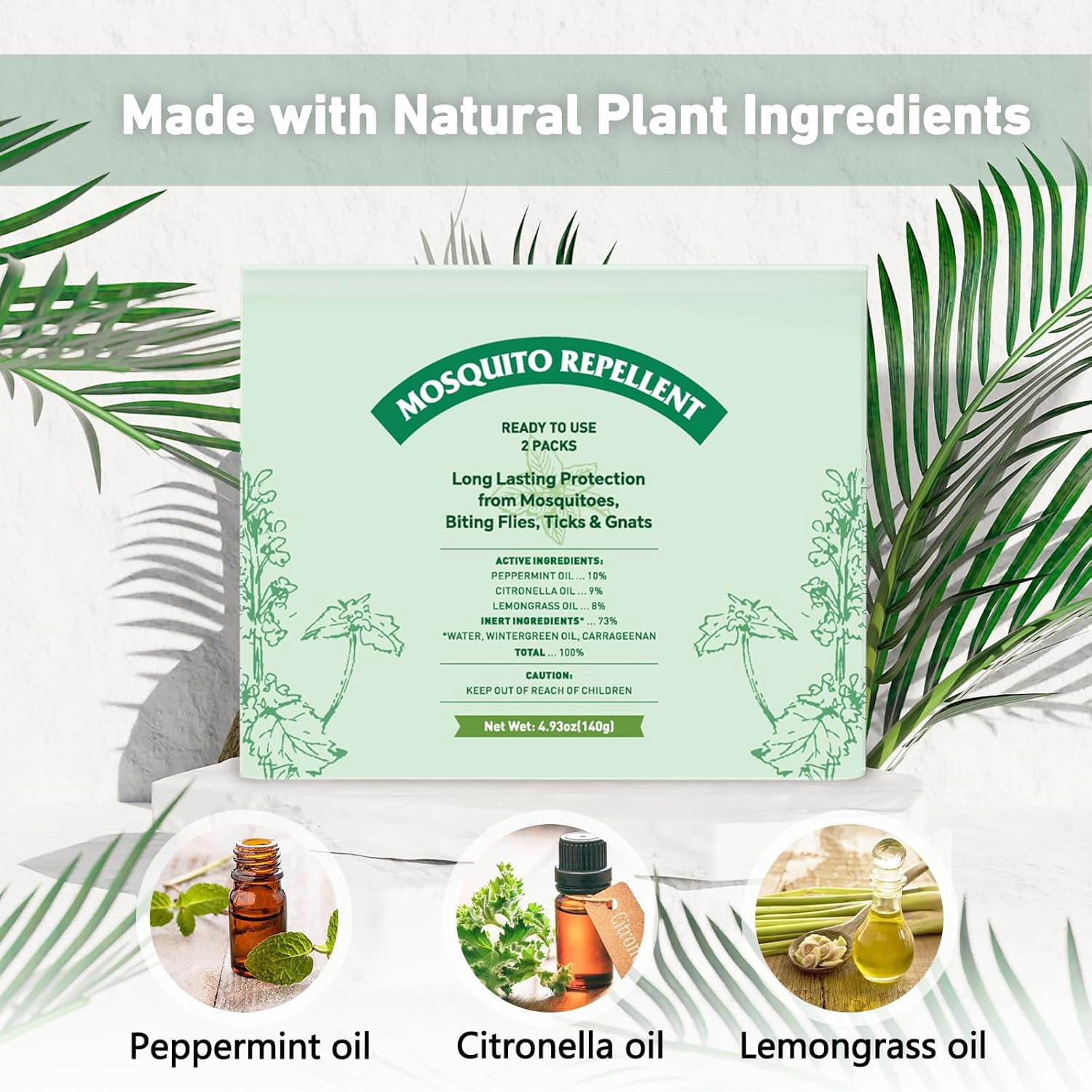Mosquito Repellent, Peppermint Oil to Repel Mosquito, Ticks, Gnats and Pest, Insect Repellent for Indoor and Outdoor, 2 Pack
