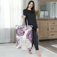 thumbnail image 4 of Sweet Jojo Designs Peony Floral Garden Lavender Purple and Ivory Girl Foldable Laundry Hamper with Handles, 4 of 6