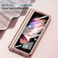 thumbnail image 5 of Nalacover for Samsung Galaxy Z Fold5 Transparent Plating Case with S Pen Holder Hinge Protection, Rugged PC Shockproof Tempered Glass Screen Film Folding Cover for Galaxy Z Fold5, Rosegold, 5 of 6