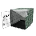 thumbnail image 3 of Hunter Green Dog Crate Cover, Checkered Pattern with Squares and Crossing Lines, Easy to Use Pet Kennel Cover Small Dogs Puppies Kittens, 7 Sizes, Hunter Green Multicolor, by Ambesonne, 3 of 6