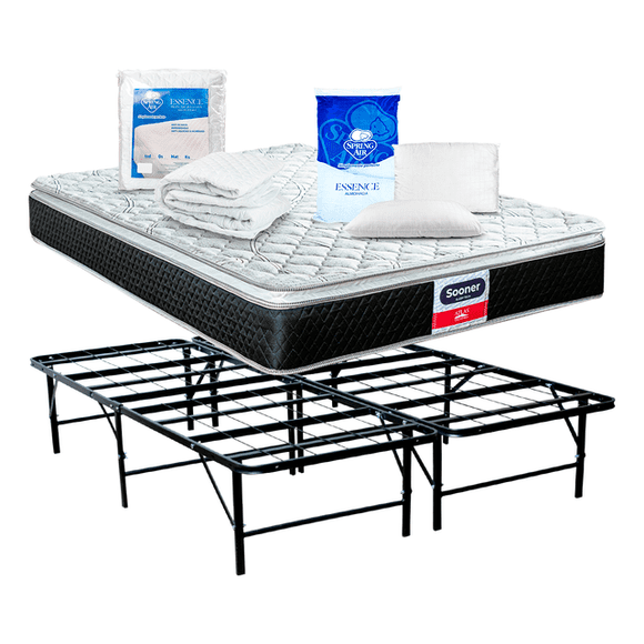 Colchón Matrimonial Colchones Atlas Sooner + Protector + Almohada + Base Matrimonial