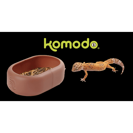 Komodo Smart Mealworm Reptile Feeding Dish for Aquarium or Reptile Tank, Brown, Thermoplastic