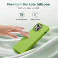 thumbnail image 4 of Designed for iPhone 15 Case,Silicone Ultra Slim Shockproof Protective Phone Case with [Soft Anti-Scratch Microfiber Lining], 6.1 inch, Sprout Green, 4 of 11