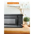 thumbnail image 6 of Commercial Chef 1.7 Cu. Ft. Over-The-Range Microwave Oven, 1000 Watt Microwave with 10 Power Levels, 300 CFM Hidden Vent Hood Fan, Touch Controls, LED Display, 10 Preset Options, CHMR17GB, Black, 6 of 8