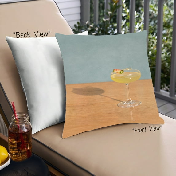 Ahgly Company Drinks Cocktails Outdoor Throw Pillow, 18 inch by 18 inch