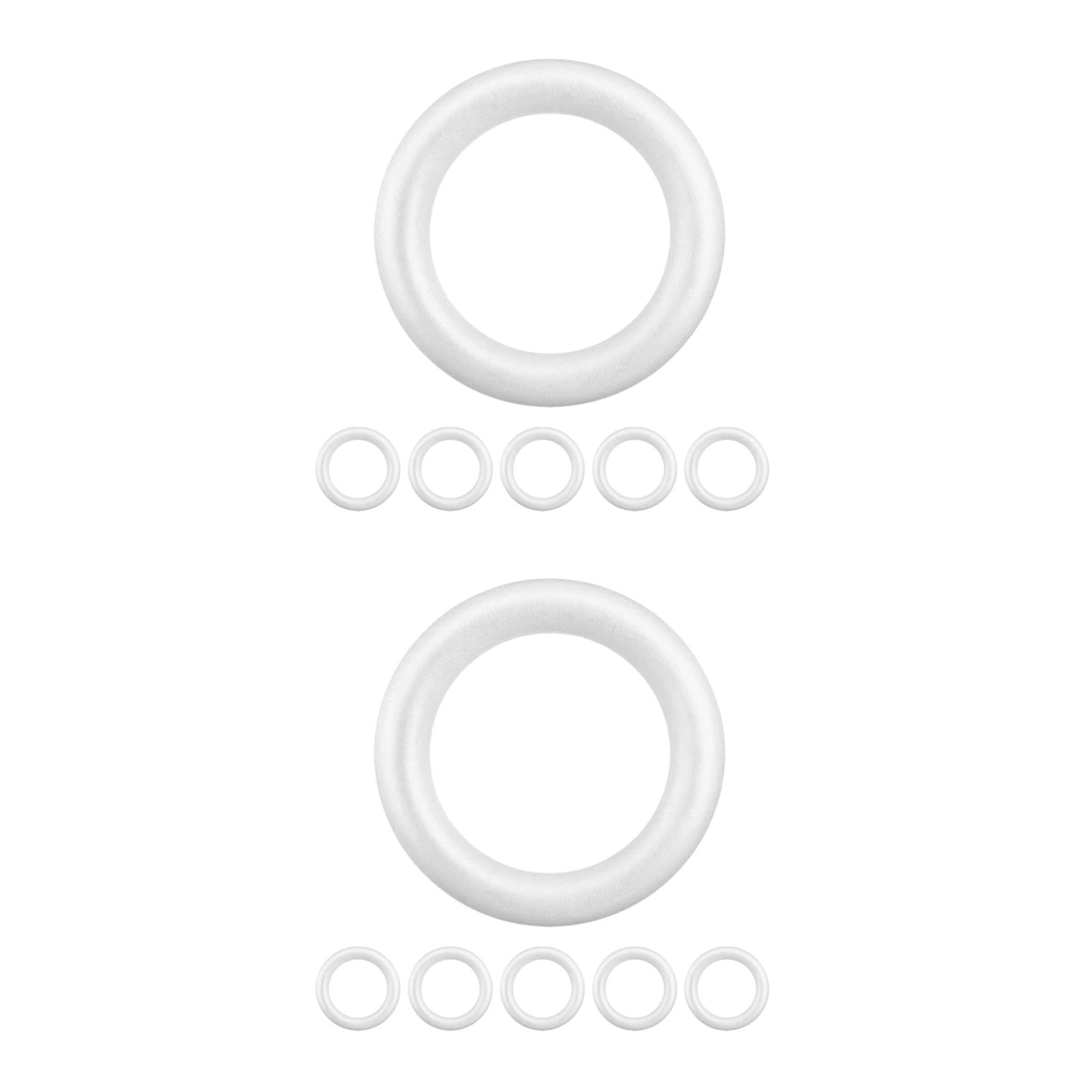 Masteelf 12-Pack White Craft Foam Wreath Forms, Round Polystyrene Circles for Projects, Holiday Decor, Wedding & Home Decorations